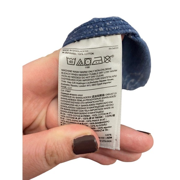 Banana Republic Camden Shirt Large Blue Bandana Print Button Down Short Sleeve - Picture 9 of 9